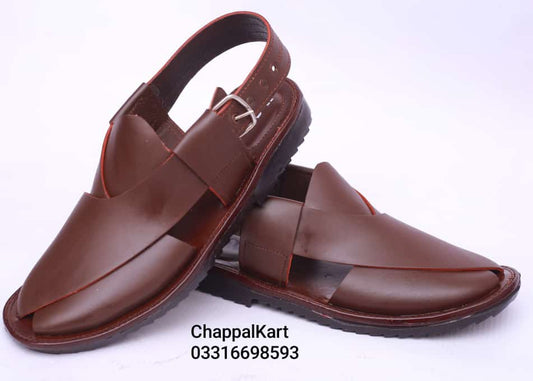 Peshawari Gol Chappal – Dark Brown